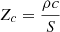 Mathematical equation: $ Z_c=\frac{\rho c}{S} $