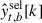Mathematical equation: $ \hat{y}_{t,b}^{\mathrm{sel}}[k] $