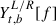 Mathematical equation: $ Y^{\mathrm{L/R}}_{t,b}[f] $