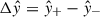 Mathematical equation: $ {\mathrm{\Delta}}\hat{y}=\hat{y}_{+}-\hat{y}_{-} $