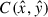 Mathematical equation: $ C(\hat{x},\hat{y}) $
