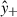 Mathematical equation: $ \hat{y}_+ $
