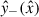 Mathematical equation: $ \hat{y}_-(\hat{x}) $