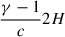 Mathematical equation: $ \frac{\gamma-1}{c}2{H} $