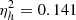 Mathematical equation: $ \eta^{2}_{h} = 0.141 $