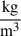 Mathematical equation: $ \frac{\mathrm{kg}}{\mathrm{m}^3} $