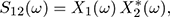Mathematical equation: $$ \begin{aligned} S_{12}(\omega ) = X_1(\omega )\,X_2^{*}(\omega ), \end{aligned} $$