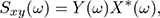 Mathematical equation: $$ \begin{aligned} S_{xy}(\omega )&= Y(\omega ) X^*(\omega ), \end{aligned} $$