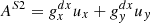 Mathematical equation: $ A^{S2}=g_{x}^{dx}u_x+g_{y}^{dx}u_y $