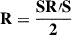 Mathematical equation: $ \mathbf{R}=\frac{\mathbf{S}\mathbf{R}\prime\mathbf{S}}{\mathbf{2}} $