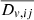 Mathematical equation: $ \overline{D_{v,ij}} $