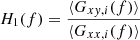 Mathematical equation: $$ \begin{aligned} H_{1}(f) = \frac{\langle G_{xy,i}(f)\rangle }{\langle G_{xx,i}(f)\rangle } \end{aligned} $$