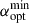 Mathematical equation: $ \alpha_{\mathrm{opt}}^{\mathrm{min}} $