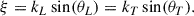 Mathematical equation: $$ \begin{aligned} \xi = k_L \sin (\theta _L) = k_T \sin (\theta _T). \end{aligned} $$