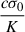 Mathematical equation: $ \frac{c \sigma_0}{K} $